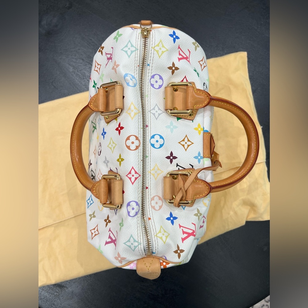💙🩷Louis Vuitton x Takashi💚💜 White Multicolor Monogram Speedy 30 - Picture 8 of 11